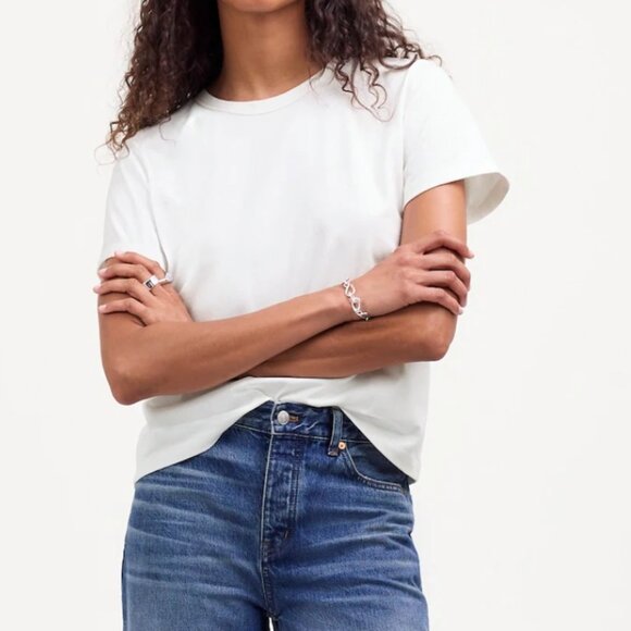 Madewell The Perfect Crewneck Tee in Cotton Size S - Picture 1 of 10